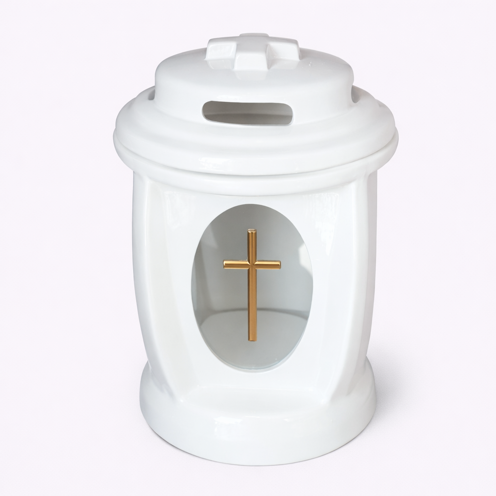 Keramikinis žibintas baltas