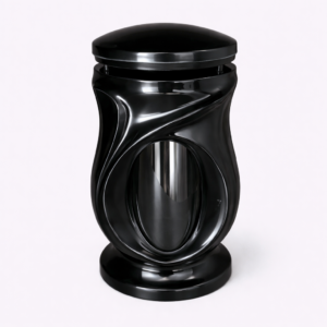 Akmens masės žvakidė  JUODA(didelė)