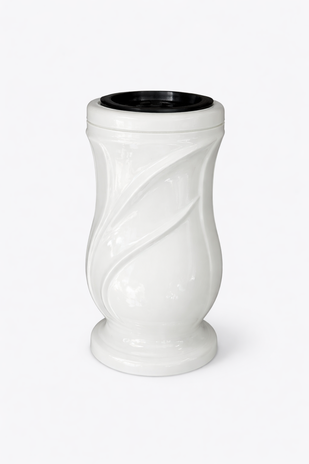 Akmens masės vaza smilga BALTA