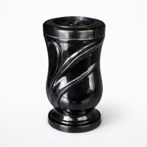 Akmens masės vaza smilga JUODA